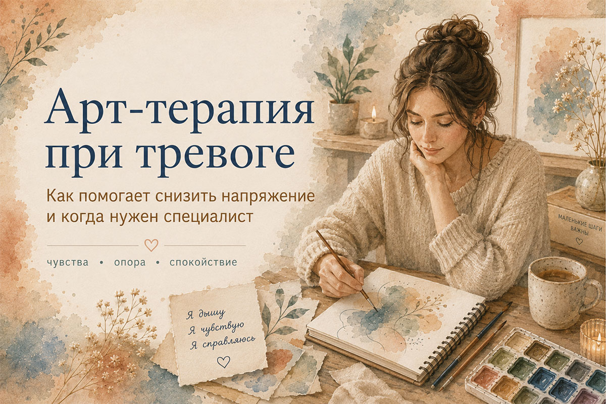 Арт-терапия при тревоге: работа с внутренним напряжением, тревожными мыслями и поиском опоры через творчество
