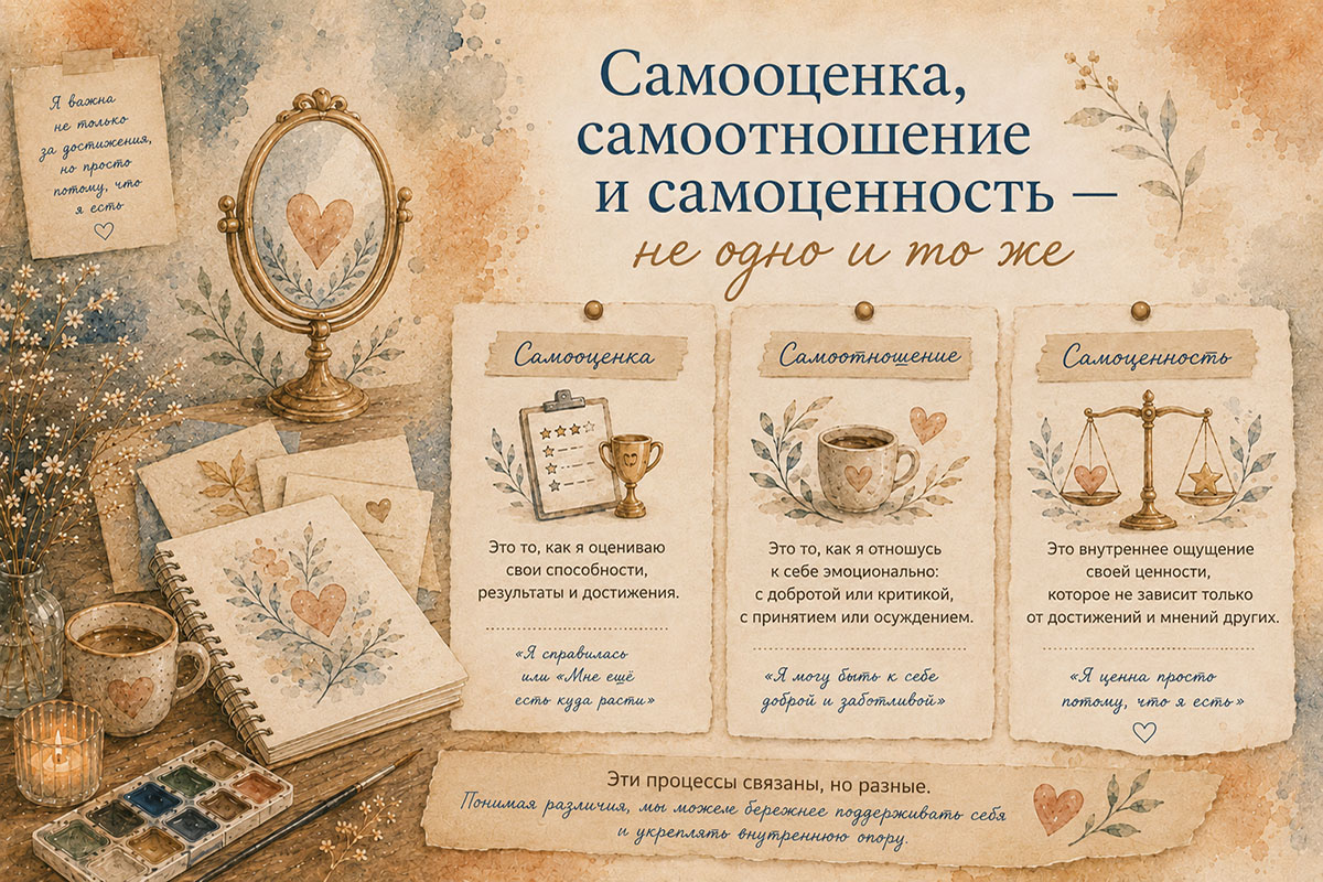 Самооценка, самоотношение и самоценность в арт-терапевтической работе