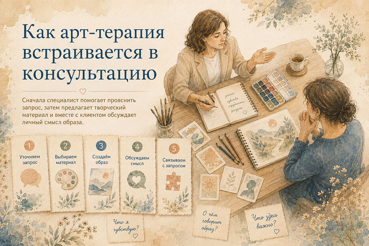Что делает психолог при использовании арт-терапии на консультации
