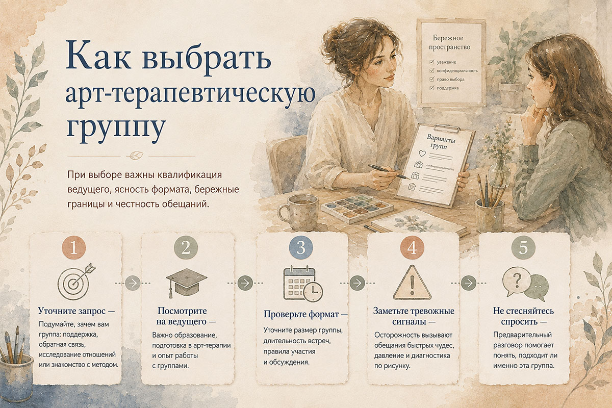 Как выбрать арт-терапевтическую группу — квалификация ведущего, формат и тревожные сигналы
