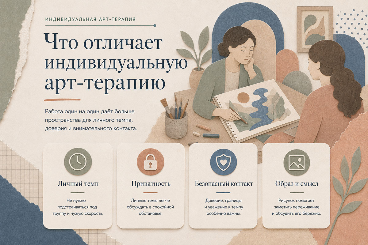 Индивидуальная арт-терапия — спокойный формат психологической работы один на один