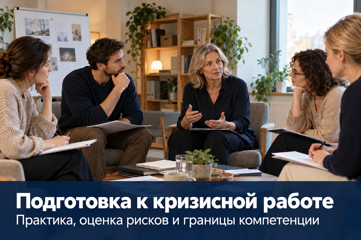 Слушатели с преподавателем разбирают учебный случай по кризисной психологии