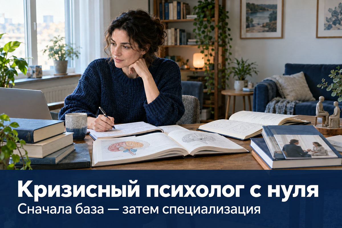 Слушательница изучает основы психологии перед специализацией в кризисном консультировании