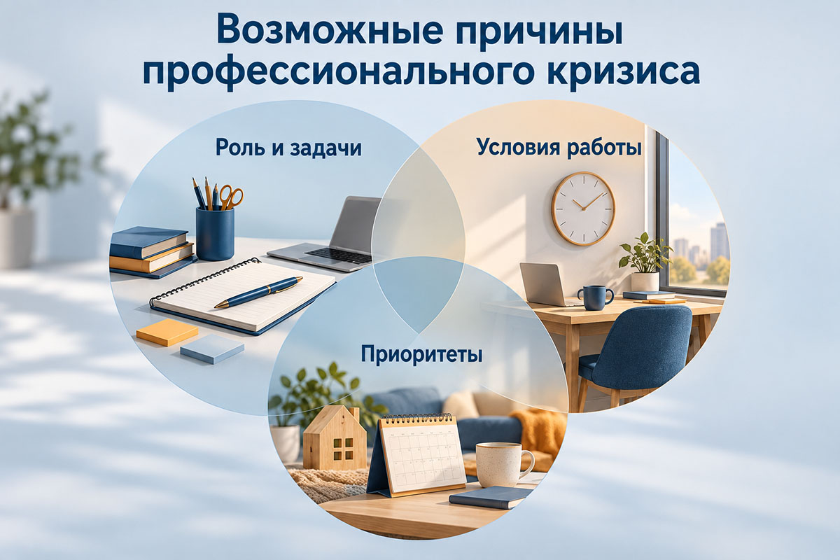 Возможные причины профессионального кризиса: роль, условия работы и изменение приоритетов