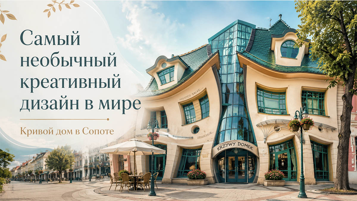 Необычная архитектура Кривого дома Krzywy Domek с волнистым фасадом в Сопоте