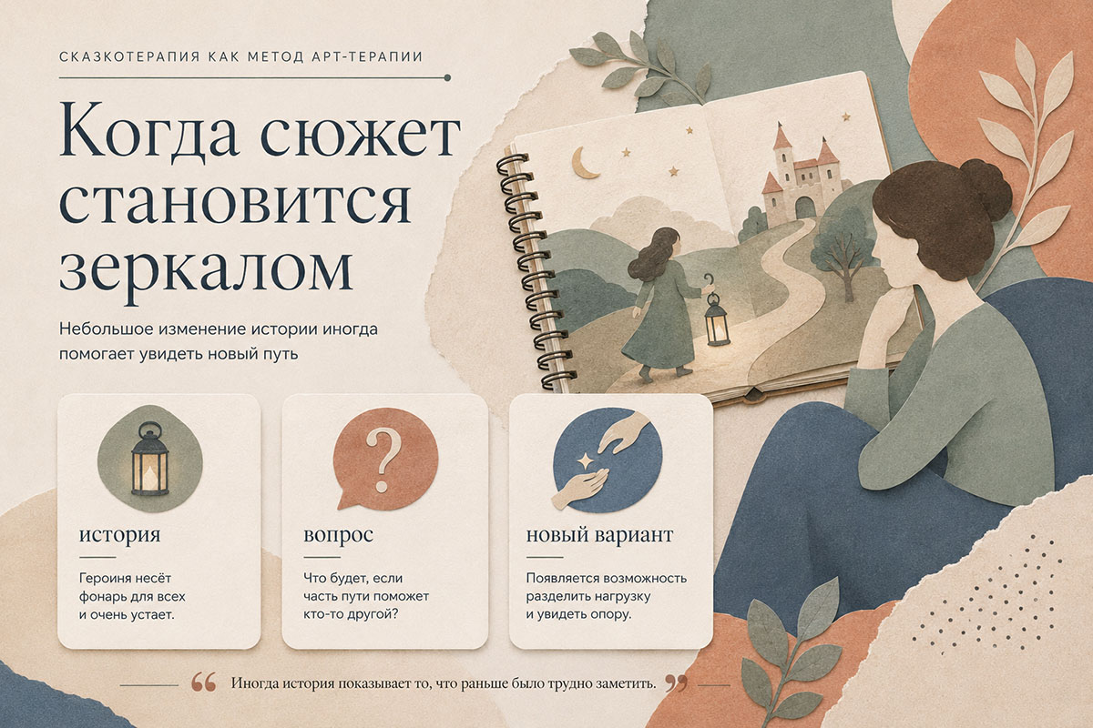 Пример сказкотерапии — изменение сказочного сюжета помогает увидеть новый вариант действия